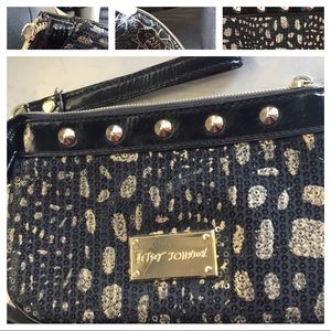 EUC. BETSEY JOHNSON BLACK SEQUIN/ BL POLY TRIM🛑